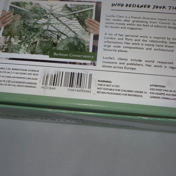 Jigsaw Puzzle 500 Piece Barbican Conservatory Luckies of London Artist Edition - Picture 5 of 6